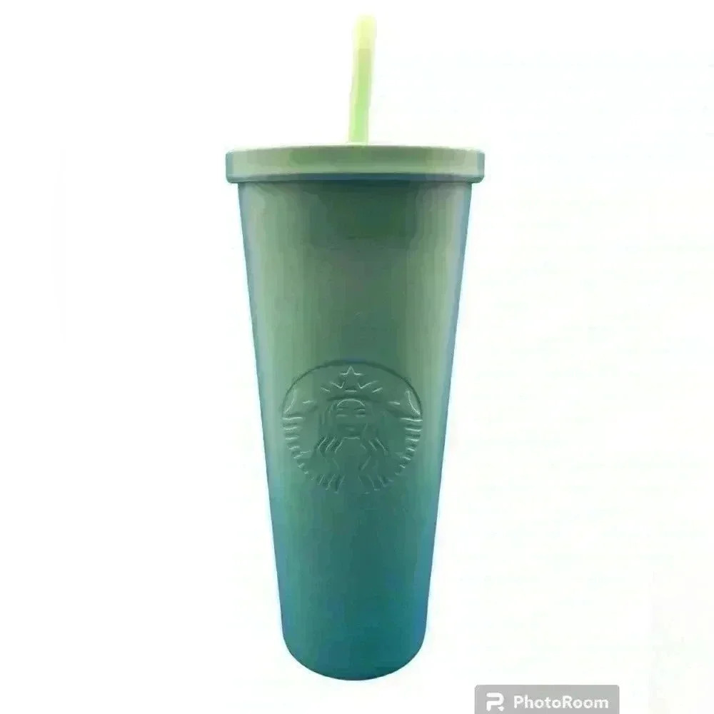 Starbucks Matte Mint Green Grande Medium Stainless Steel Tumbler and Straw 16 oz